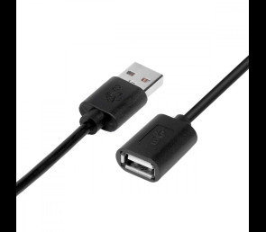 Kabel USB 1.8 m przedłużacz czarny elastyczny USB 2.0