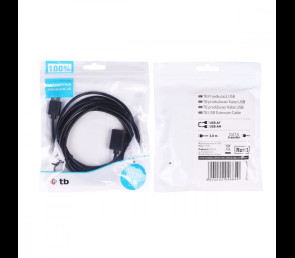 Kabel USB 1.8 m przedłużacz czarny elastyczny USB 2.0