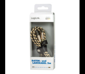 Kabel USB 2.0 A męski do USB-C męski 2m szybka transmisja danych