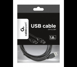 Kabel USB 2.0 AB AM-BM 1.8m czarny do komputerów i drukarek