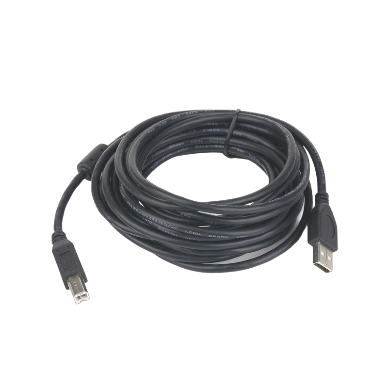 Kabel USB 2.0 AB AM-BM 1.8m czarny z pierścieniem ferrytowym Kabel USB 2.0 AB AM-BM 1.8m czarny z pierścieniem ferrytowym