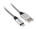 Kabel USB 2.0 iPhone AM Lightning 1m czarno-srebrny szybki do ładowania Kabel USB 2.0 iPhone AM Lightning 1m czarno-srebrny szybki do ładowania