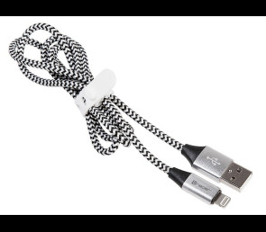 Kabel USB 2.0 iPhone AM Lightning 1m czarno-srebrny szybki do ładowania