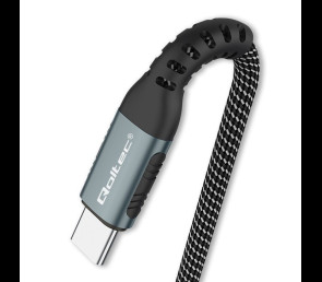 Kabel USB 2.0 typ C 1.5m Qoltec 100W szybkie ładowanie QC 3.0 czarny