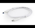Kabel USB 3.0 Gembird C AM/CM 1m biały szybki do SSD Kabel USB 3.0 Gembird C AM/CM 1m biały szybki do SSD
