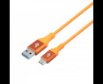 Kabel USB 3.0 USB C 2m PREMIUM 3A pomarańczowy szybkie ładowanie Kabel USB 3.0 USB C 2m PREMIUM 3A pomarańczowy szybkie ładowanie