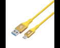 Kabel USB 3.0 USB C 2m PREMIUM szybkie ładowanie żółty TPE Kabel USB 3.0 USB C 2m PREMIUM szybkie ładowanie żółty TPE