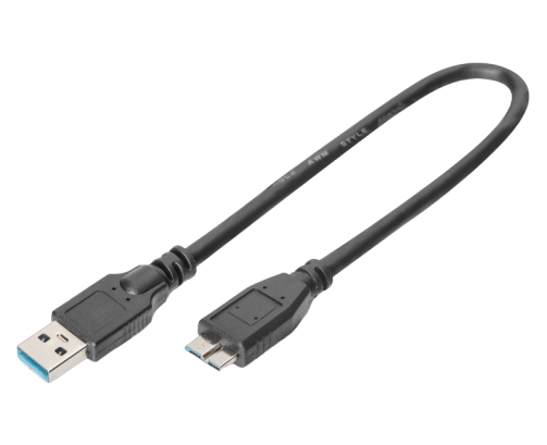 Kabel USB 3.1 Gen.1 Digitus A-microUSB B 0.25m czarny SuperSpeed