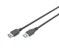 Kabel USB 3.1 Gen.1 przedłużacz 1,8m męski żeński czarny Kabel USB 3.1 Gen.1 przedłużacz 1,8m męski żeński czarny