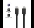 Kabel USB 3.1 typ C męski 1.4m czarny szybki transfer danych Kabel USB 3.1 typ C męski 1.4m czarny szybki transfer danych