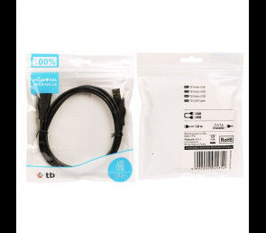 Kabel USB AM-AM 1.8m czarny do komputera USB 2.0