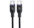 Kabel USB C - USB C 60W Glamour 1.5m czarny elegancki do ładowania Kabel USB C - USB C 60W Glamour 1.5m czarny elegancki do ładowania