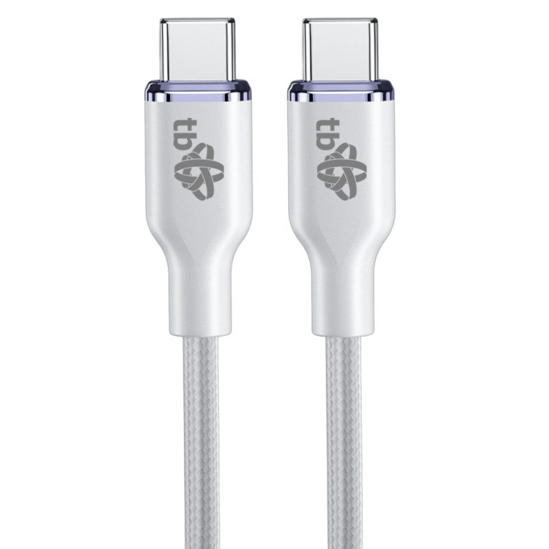 Kabel USB C 60W Glamour 1.5m biały elegancki silikonowy przewód Kabel USB C 60W Glamour 1.5m biały elegancki silikonowy przewód