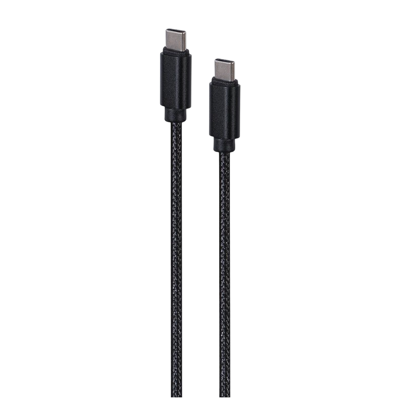 Kabel USB C do USB C 1.8m czarny pozłacane złącza stylowy design Kabel USB C do USB C 1.8m czarny pozłacane złącza stylowy design