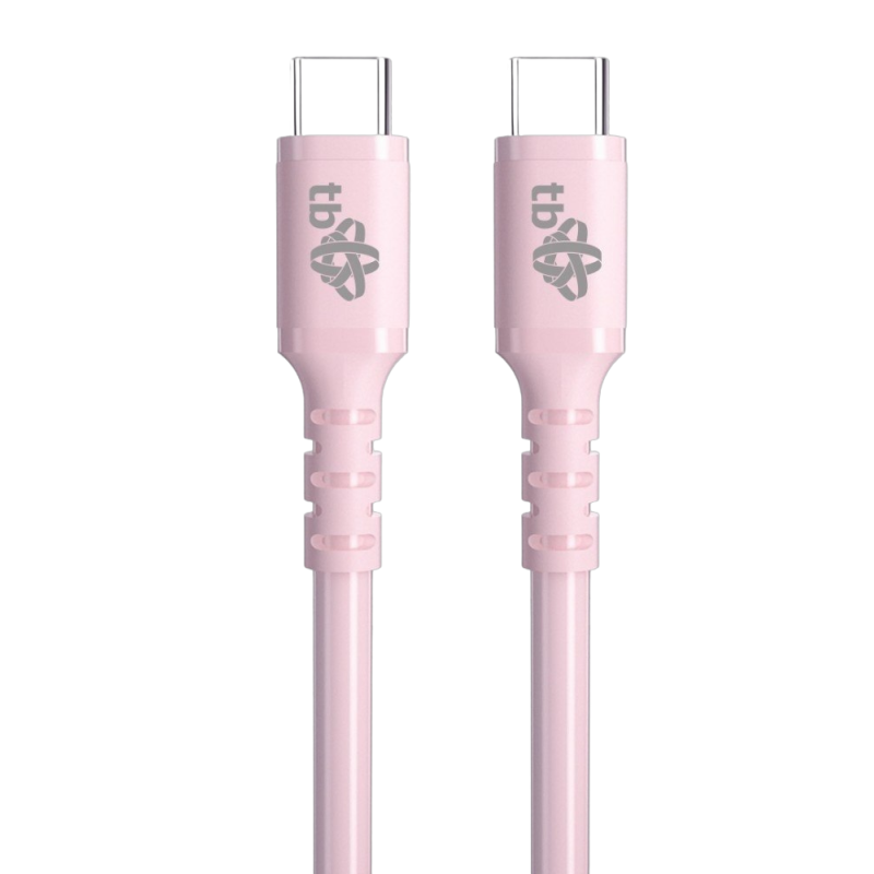 Kabel USB C TB 60W żelowy 1m różowy superszybkie ładowanie Kabel USB C TB 60W żelowy 1m różowy superszybkie ładowanie