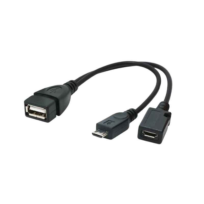 Kabel USB Micro AF-BM+(F) OTG 15 cm czarny do komputerów Kabel USB Micro AF-BM+(F) OTG 15 cm czarny do komputerów