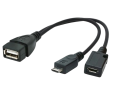 Kabel USB Micro AF-BM+(F) OTG 15 cm czarny do komputerów Kabel USB Micro AF-BM+(F) OTG 15 cm czarny do komputerów