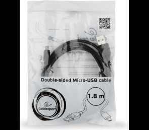 Kabel USB Micro USB 1.8m dwustronny szybki czarny Gembird