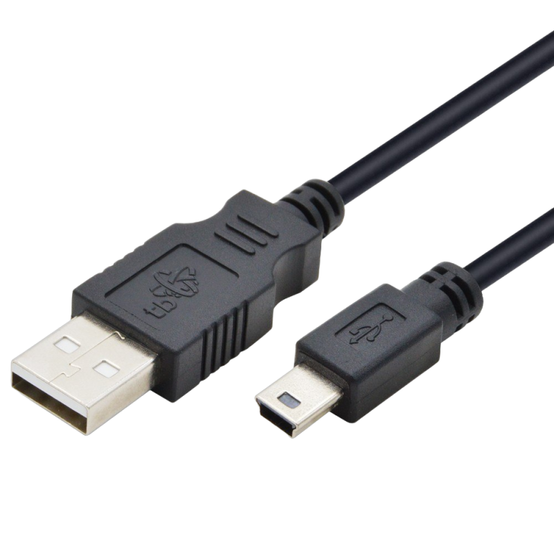Kabel USB Mini USB 1m czarny do ładowania i transferu danych Kabel USB Mini USB 1m czarny do ładowania i transferu danych