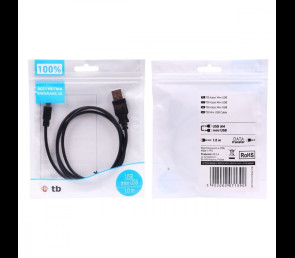 Kabel USB Mini USB 1m czarny do ładowania i transferu danych