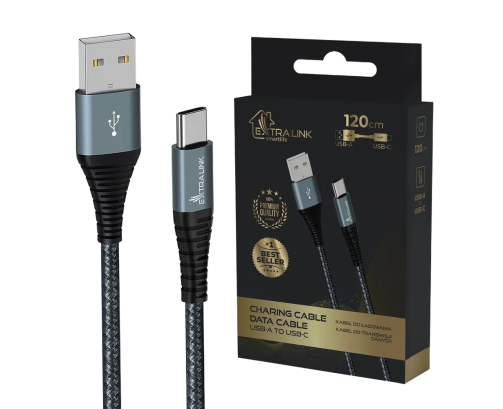 Kabel USB Typ-A do USB Typ-C Extralink Smart Life 1.2m czarny