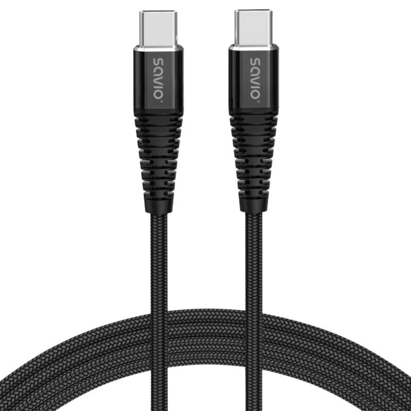 Kabel USB typu C 5A 1m Savio CL-159 elastyczny szybki Kabel USB typu C 5A 1m Savio CL-159 elastyczny szybki