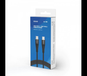Kabel USB typu C 5A 1m Savio CL-159 elastyczny szybki