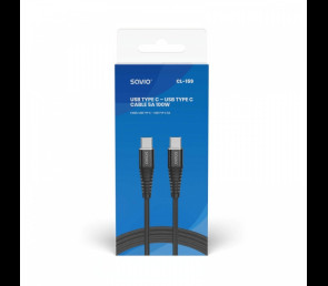 Kabel USB typu C 5A 1m Savio CL-159 elastyczny szybki