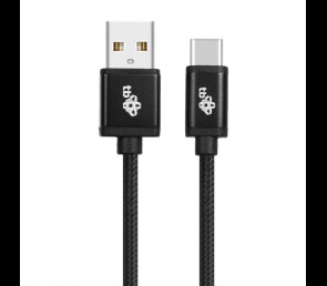 Kabel USB USB C 1.5m czarny do ładowania szybki jakościowy