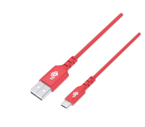 Kabel USB USB C 1m silikonowy czerwony Quick Charge lekki