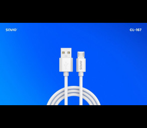 Kabel USB-A micro USB 3m 2A SAVIO CL-167 szybkie ładowanie