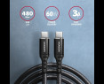 Kabel USB-C AXAGON BUCM-CM30AB 3m PD 60W wytrzymały z nylonowym oplotem Kabel USB-C AXAGON BUCM-CM30AB 3m PD 60W wytrzymały z nylonowym oplotem