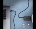 Kabel USB-C AXAGON BUCM-CM30AB 3m PD 60W wytrzymały z nylonowym oplotem Kabel USB-C AXAGON BUCM-CM30AB 3m PD 60W wytrzymały z nylonowym oplotem