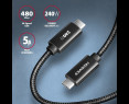 Kabel USB-C AXAGON BUCM2-CM15AB 1,5m 240W PD szybki i wytrzymały Kabel USB-C AXAGON BUCM2-CM15AB 1,5m 240W PD szybki i wytrzymały