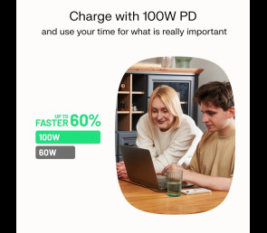 Kabel USB-C PowerFlex 100W silikonowy 1.2m czarny do ładowania