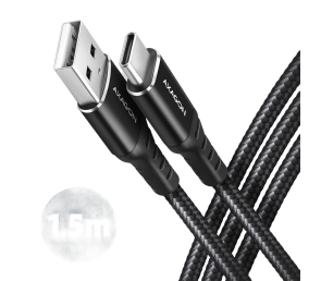 Kabel USB-C USB-A AXAGON BUCM-AM15AB premium 1,5m szybkie ładowanie