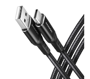 Kabel USB-C USB-A AXAGON BUCM-AM20AB 2m szybkie ładowanie 3A czarny