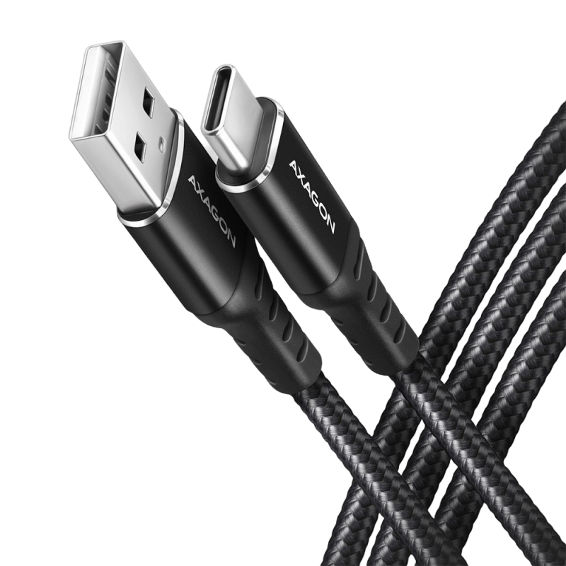 Kabel USB-C USB-A AXAGON BUCM-AM20AB 2m szybkie ładowanie 3A czarny Kabel USB-C USB-A AXAGON BUCM-AM20AB 2m szybkie ładowanie 3A czarny