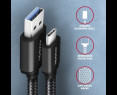 Kabel USB-C USB-A AXAGON BUCM3-AM20AB 2m 3A SuperSpeed czarny Kabel USB-C USB-A AXAGON BUCM3-AM20AB 2m 3A SuperSpeed czarny