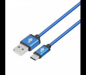 Kabel USB-USB C 1.5m niebieski premium do ładowania i transferu