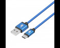Kabel USB-USB C 1.5m niebieski premium do ładowania i transferu Kabel USB-USB C 1.5m niebieski premium do ładowania i transferu