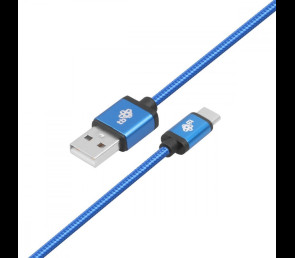 Kabel USB-USB C 1.5m niebieski premium do ładowania i transferu