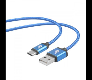 Kabel USB-USB C 1.5m niebieski premium do ładowania i transferu