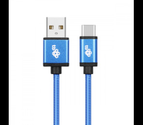 Kabel USB-USB C 1.5m niebieski premium do ładowania i transferu