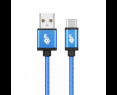 Kabel USB-USB C 1.5m niebieski premium do ładowania i transferu Kabel USB-USB C 1.5m niebieski premium do ładowania i transferu