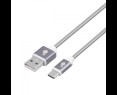 Kabel USB-USB C 1.5m szary premium do ładowania i komunikacji