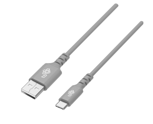 Kabel USB-USB C 2m szary silikonowy Quick Charge szybkie ładowanie