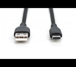 Kabel zasilający Digitus USB-A USB-C 1m 60W silikonowy czarny