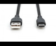 Kabel zasilający Digitus USB-A USB-C 1m 60W silikonowy czarny Kabel zasilający Digitus USB-A USB-C 1m 60W silikonowy czarny