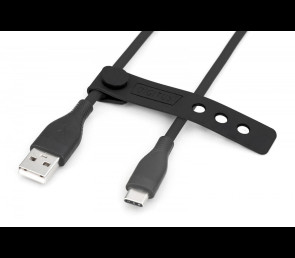 Kabel zasilający Digitus USB-A USB-C 1m 60W silikonowy czarny